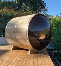 Load image into Gallery viewer, Panoramic View Cedar Barrel Saunas