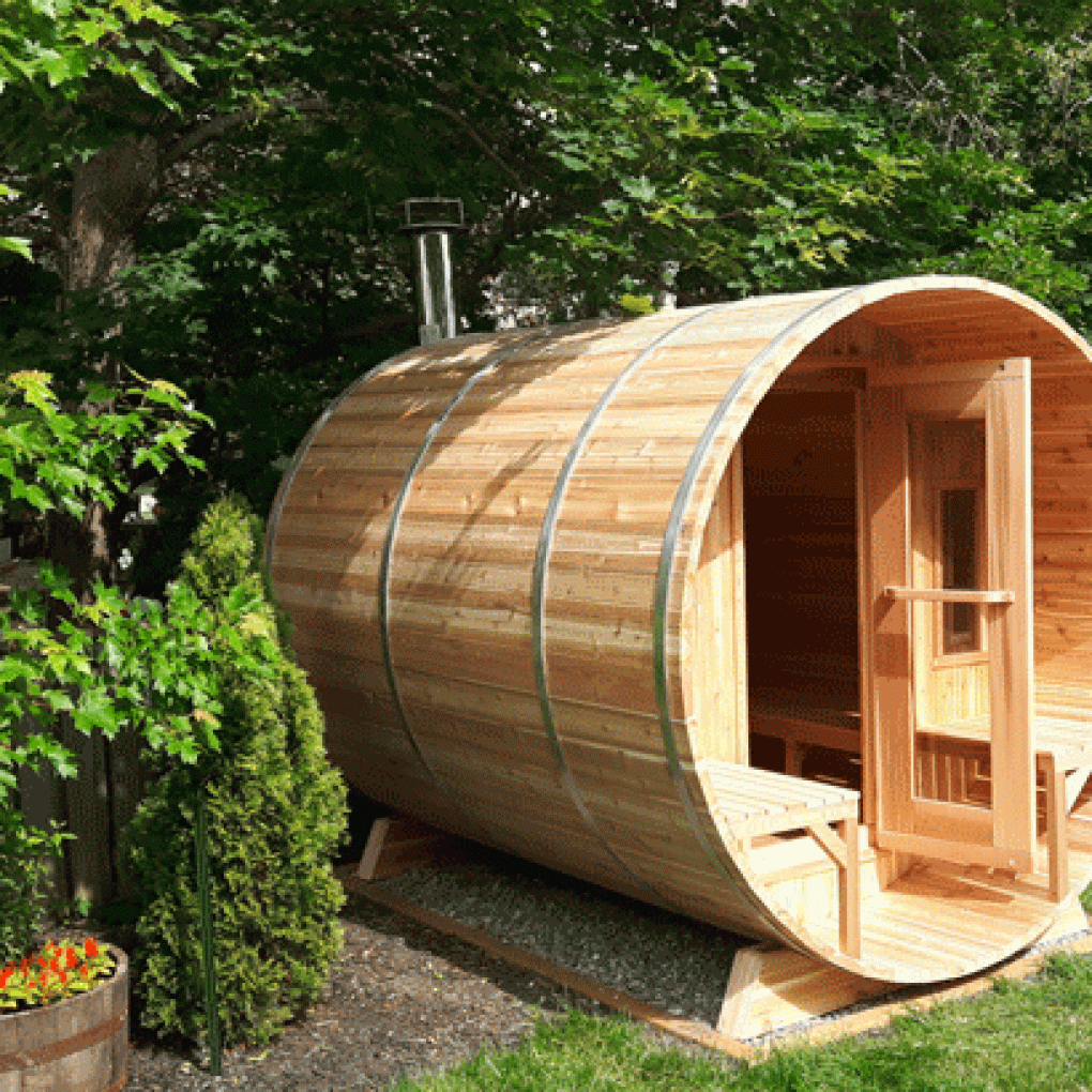 Knotty Cedar Barrel Sauna