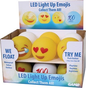 LED Floating Light-up EMOJIS Assorted Case of 12  : Pool Toys