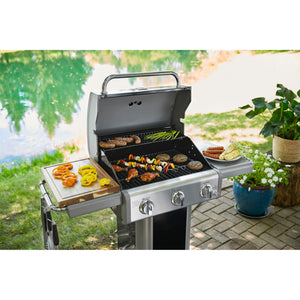 Kenmore 3 Burner Patio Grill with Folding Side Shelves - White