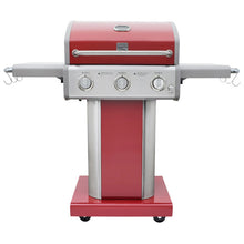 Load image into Gallery viewer, Kenmore 3 Burner Patio Grill with Folding Side Shelves - Red