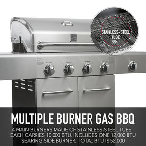 Kenmore 4 Burner Stainless Steel Grill with Searing Burner - Stainless Steel
