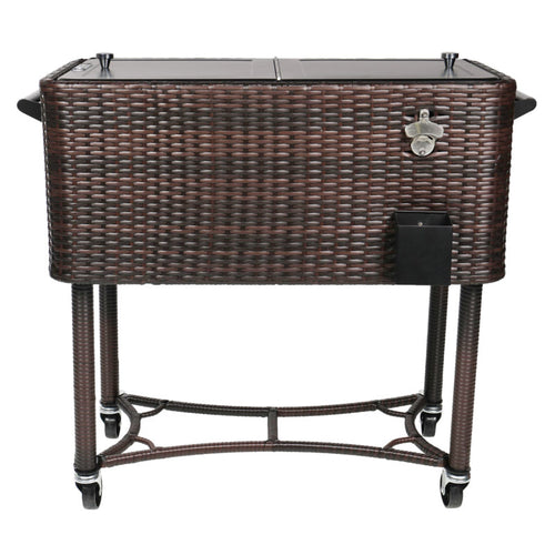 Permasteel 80 QT Wicker Patio Cooler