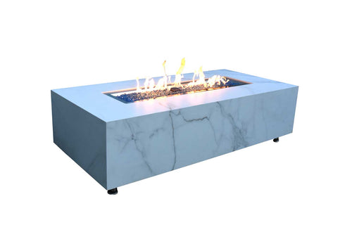 Elementi Carrara Porcelain Fire Table
